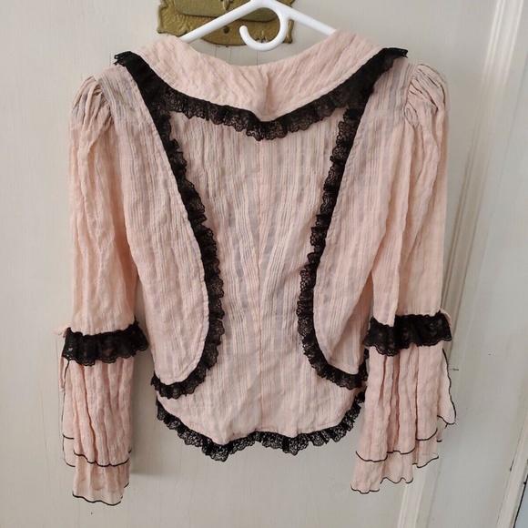 RARE Vintage Lip Service Pink Frilly Black Lace Jacket Goth Lolita Doll Medium - Picture 4 of 7